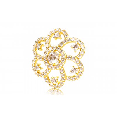 Floral design diamond ear studs